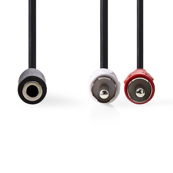 Nedis CAGB22255BK02 audiokaapeli 0,2 m 2 x RCA 3.5mm Musta
