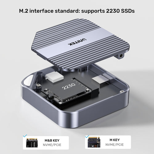 Miniatyrbild 16 av 17: UNITEK S1244AGY01 Hölje för lagringsenheter SSD-inkapsling Grå M.2
