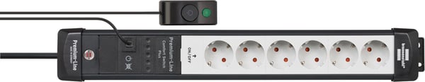 Brennenstuhl Premium-Line jatkojohto 3 m 6 AC-pistorasia(a) Sisätila Musta, Harmaa