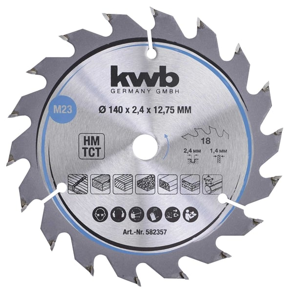 kwb 582357 pyörösahanterä 14 cm 1 kpl