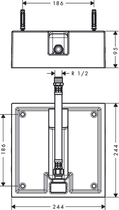 Miniatyrbillede 2 af 2: Hansgrohe Raindance brusesystem