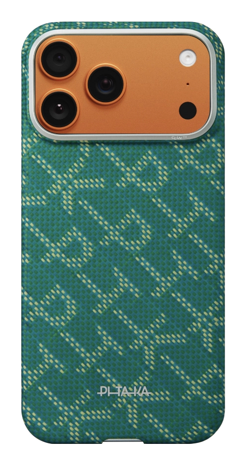 Pitaka KI1701PTKP mobiltelefon etui 17,5 cm (6.9") Cover Guld, Grøn