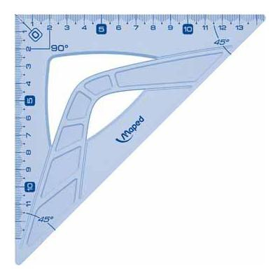 Maped 242426 tegnetrekant 45° trekant Plast Blå, Gennemsigtig