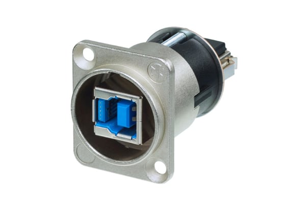 Neutrik NAUSB3 kabelomvandlare (hane/hona) USB 3.0 Type A USB 3.0 Type B Svart, Metallisk