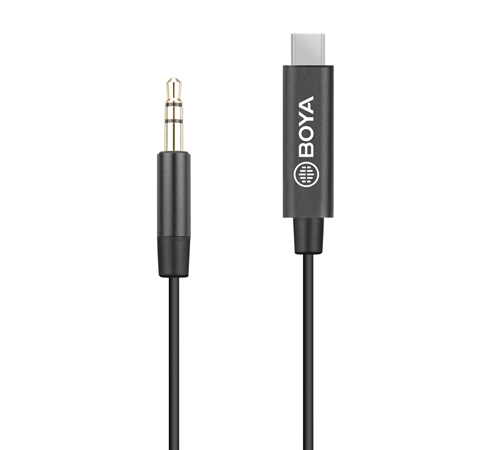 BOYA BY-K2 audiokaapeli USB C 3.5mm Musta