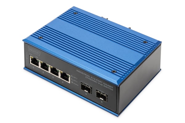 Miniatyrbillede 1 af 4: Digitus DN-651149 netværksswitch Ikke administreret Gigabit Ethernet (10/100/1000) Strøm over Ethernet (PoE) Sort, Blå
