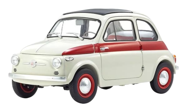 Miniatyrbillede 1 af 7: Kyosho Fiat Nuova 500 Klassisk bilmodel Formonterede 1:18