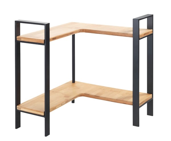 WENKO Lou Kulmahylly Vapaasti seisova Bamboo, Metalli Musta, Puu