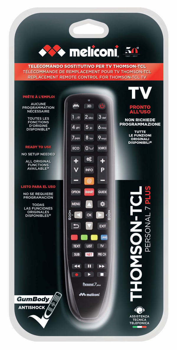Miniatyrbild 2 av 2: Meliconi Gumbody Personal 7 plus fjärrkontroll IR trådlös TV Tryckknappar