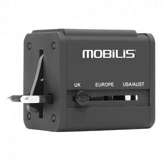 Mobilis 001243 mobiililaitteen laturi Universaali Musta AC Sisätila