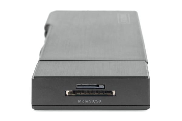 Digitus DA-70894 kannettavien tietokoneiden telakka ja porttitoistin Langallinen USB 3.2 Gen 1 (3.1 Gen 1) Type-A Musta