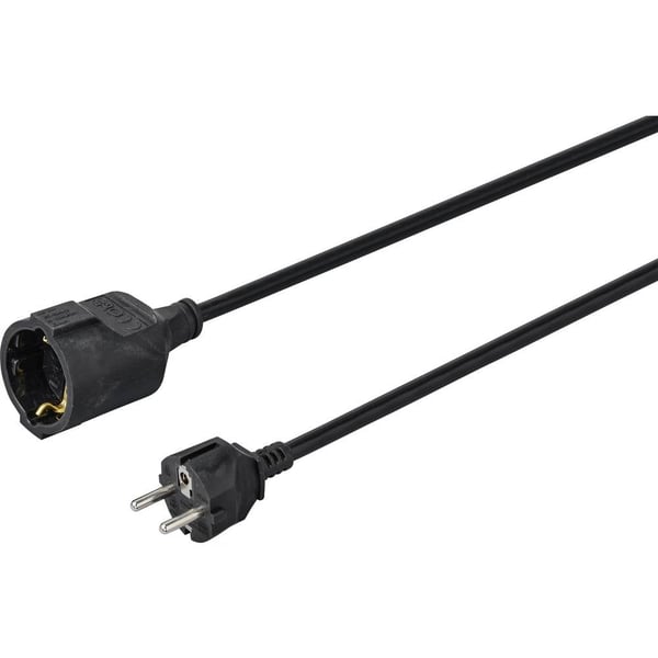 Conrad SY-4872636 stikdåse 5 m 1 AC stikkontakt(er) Udendørs Sort