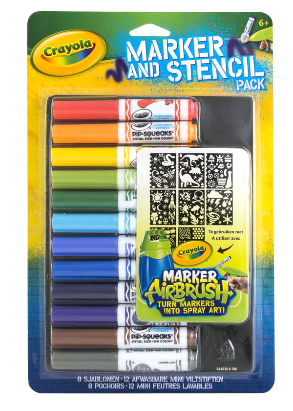 Miniatyrbild 1 av 8: Crayola Marker and Stencil pack blue Multi 12 styck