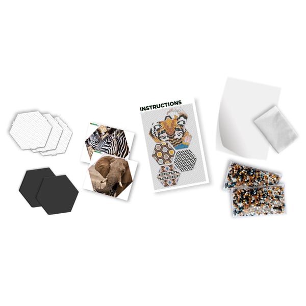 SES Creative Beedz Hex tiles Safari