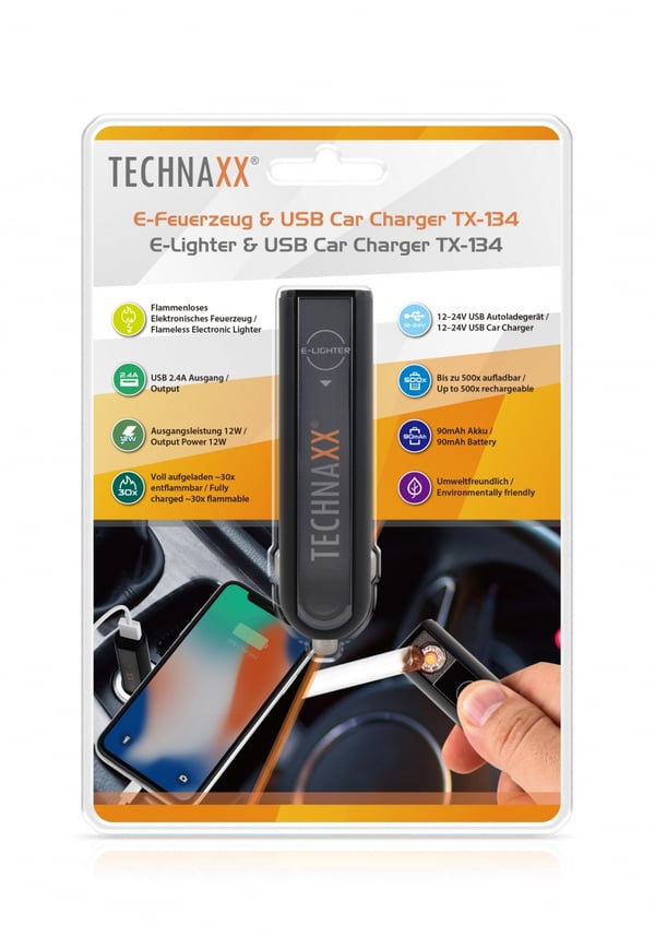 Pikkukuva 3 / 6: Technaxx TX-134 Universaali Musta Tupakansytytin Auto