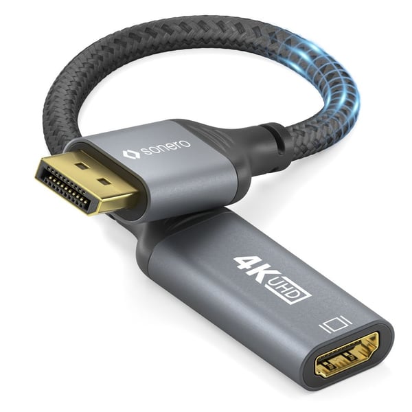 sonero SPC-DP200-002 videokabeladapter 3 m HDMI Typ A (standard) DisplayPort Svart, Grå
