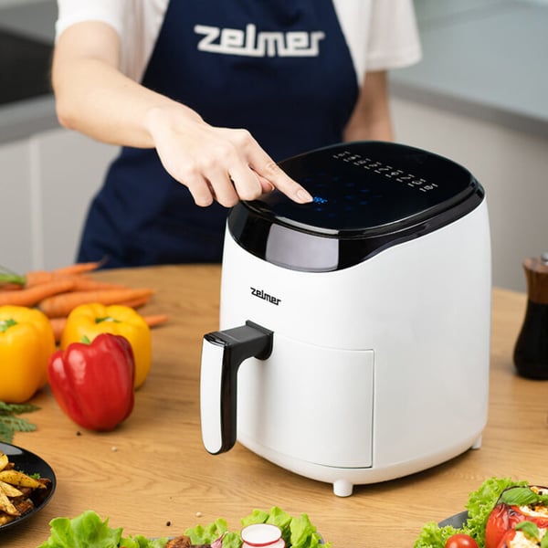 Zelmer ZAF3551W frituregryde Enkelt 3,5 L Enkeltstående 1200 W Lavfedt steger Sort, Hvid