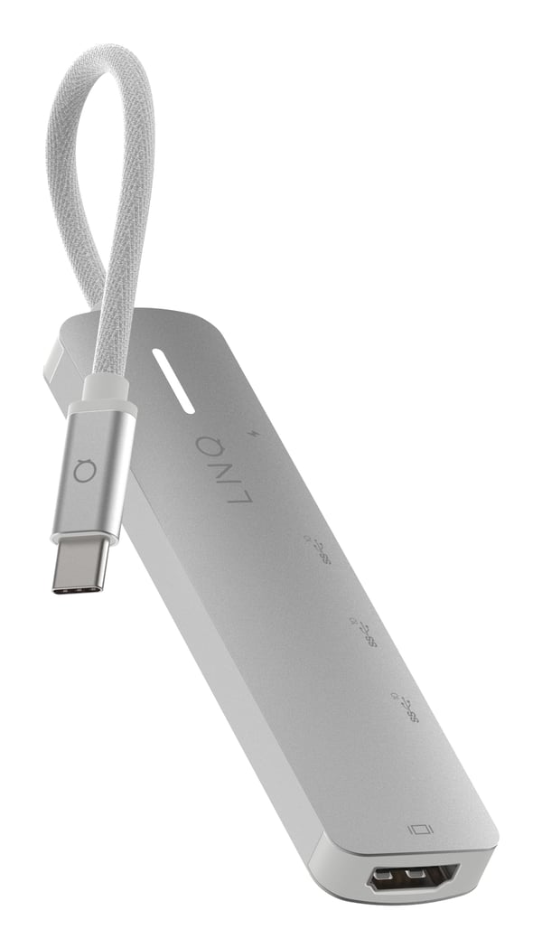 LINQ LQ49051 kannettavien tietokoneiden telakka ja porttitoistin Langallinen USB 3.2 Gen 2 (3.1 Gen 2) Type-C Harmaa, Valkoinen