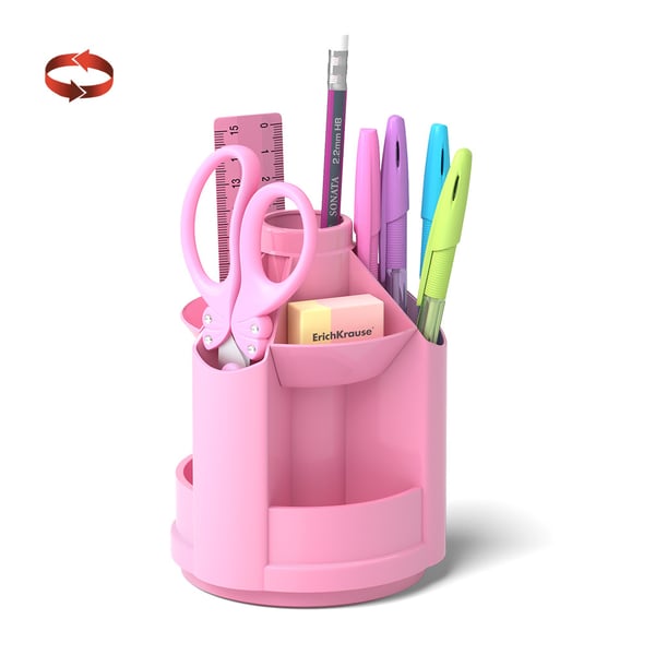 ErichKrause Mini Desk pen- og blyantholder Plast Lyserød
