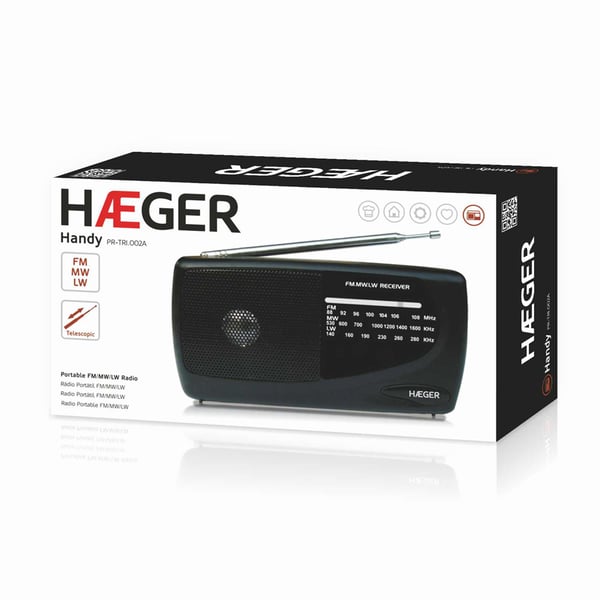 Haeger PR-TRI.002A radio Bærbar Sort