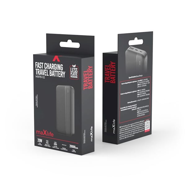 Miniatyrbillede 3 af 3: MaXlife MXPB-02 20000 mAh Sort