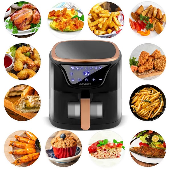 Miniatyrbild 6 av 11: Berdsen BD-652 fritös Single 5 l Fristående 1500 W Varmluftsfritös Svart