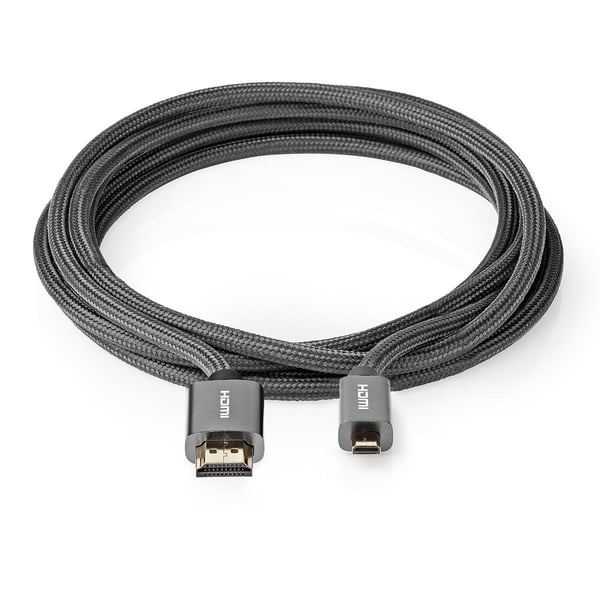 Nedis CVTB34700GY20 HDMI-kabel 2 m HDMI Type A (Standard) HDMI Type D (Micro) Grå