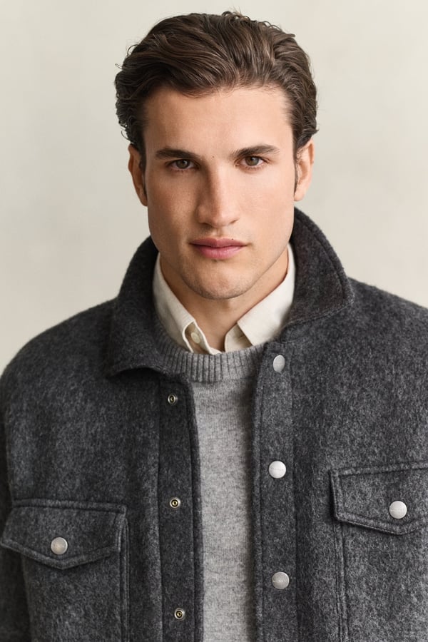 Miniatyrbillede 6 af 8: Gant 2067181-90 Overtrøje Åben krave Langærmet Akryl, Polyester, Viskose, Uld