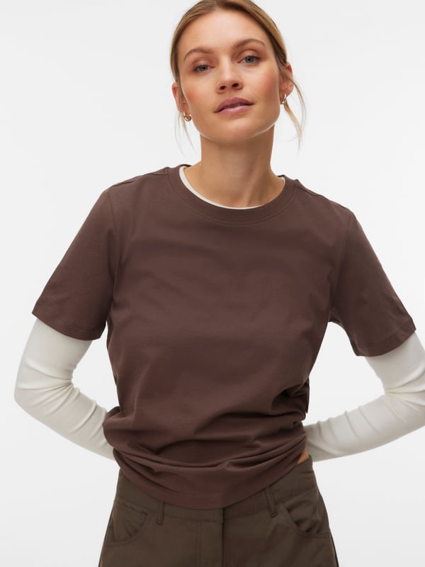 Miniatyrbillede 6 af 6: Vero Moda VMPAULINA T-Shirt Rund halsudskæring Kort ærme