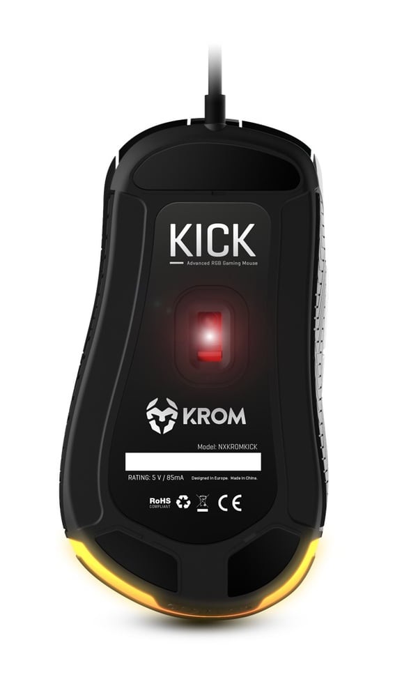 Krom Kick mus Spil Højre hånd USB Type-A Optisk 6200 dpi