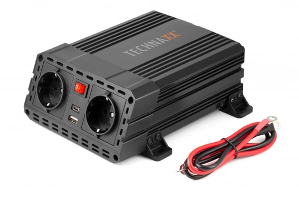 Technaxx TE19 strømadapter og vekselret Automatisk 600 W Sort