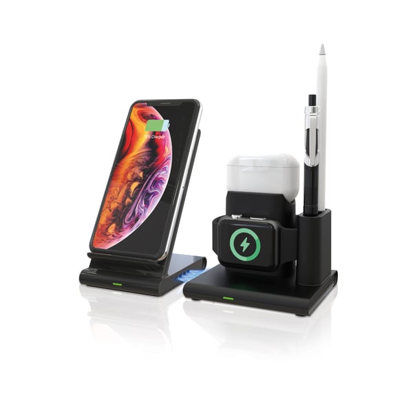 Miniatyrbillede 1 af 5: RealPower ChargeAIR Connect Smartphone, SmartWatch, Tablet Sort USB Trådløs opladning Indendørs
