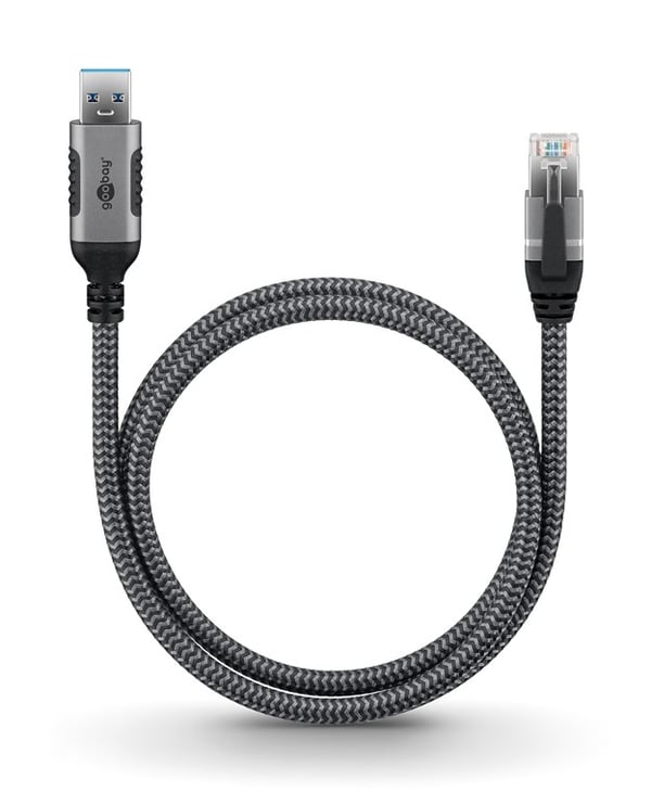Miniatyrbillede 7 af 8: Goobay 70498 kabel kønsskifter USB A RJ-45 Sort, Sølv