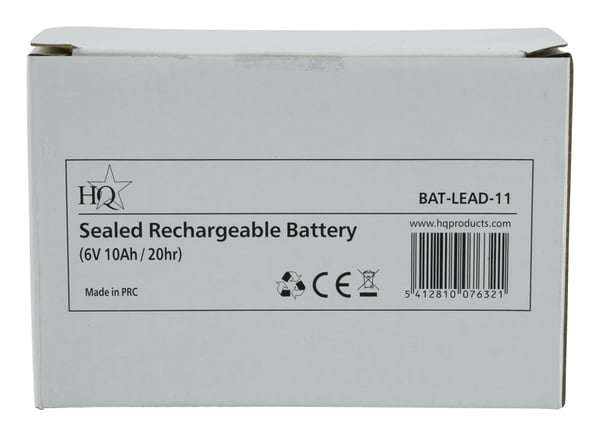 HQ Lead-Acid 6V 10Ah Blybatterier (VRLA)