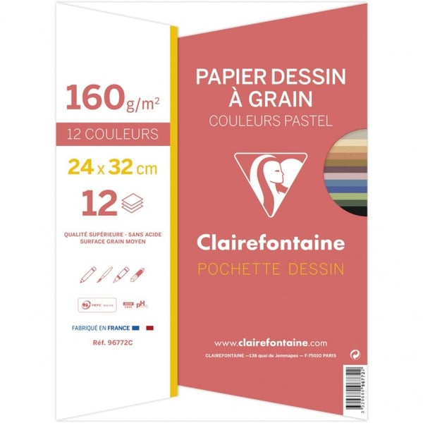 Miniatyrbillede 2 af 2: Clairefontaine 3329680967722 speciel papir til kunsthåndværk Kunstpapir 12 ark