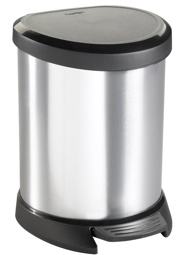 Miniatyrbild 1 av 2: Curver Deco Bins 3253922160018 Rund Svart, Silver