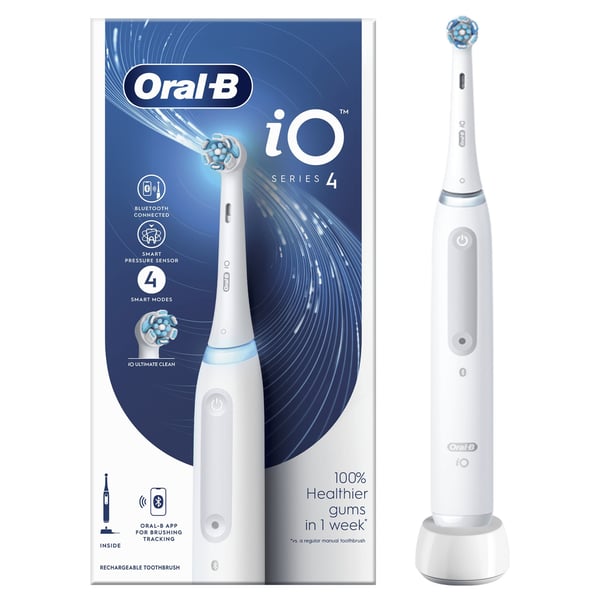 Miniatyrbillede 1 af 5: Oral-B iO SERIES 4 BLANC Voksen Roterende tandbørste Hvid