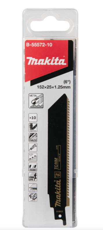 Makita B-55572-10 sågblad till sticksåg, dekupörsåg och tigersåg Sticksågsblad Volframkarbid (TC) 10 styck
