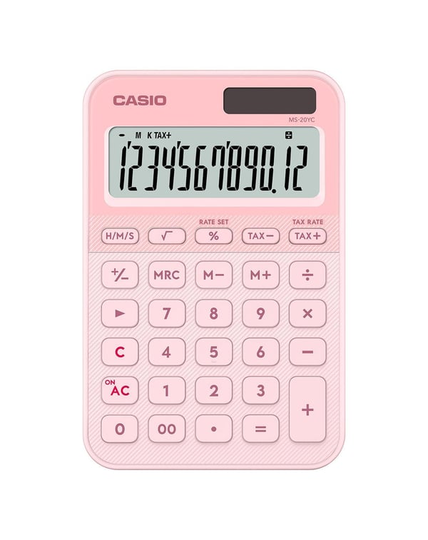 Casio MS-20YC laskin Työpöytä Perus Vaalea pinkki