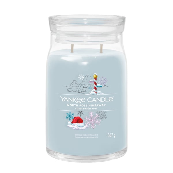 Yankee Candle North Pole Hideaway vokslys Cylinder Blå 1 stk