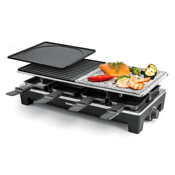 Rommelsbacher RCS 1350 raclettepannu 8 henkilö(t) 1350 W Musta, Ruostumaton teräs
