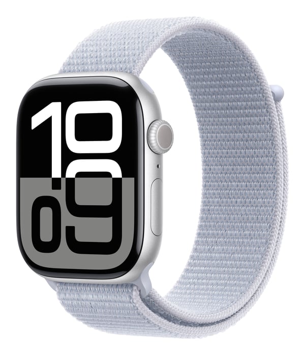 Apple Watch Series 10 OLED 46 mm Digital 416 x 496 pixel Berøringsskærm 4G Sølv Wi-Fi GPS (satellit)