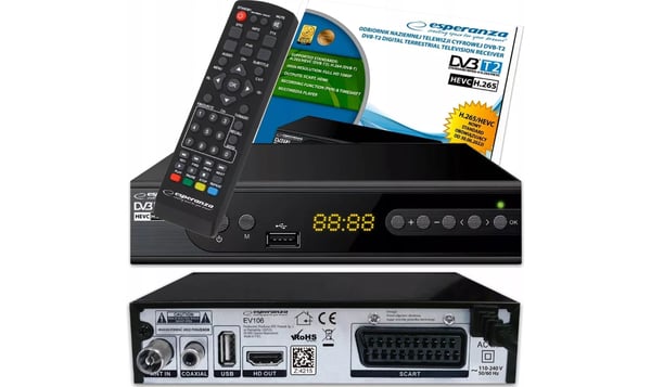 Miniatyrbillede 2 af 4: Esperanza EV106R TV set-top boks Kabel Sort