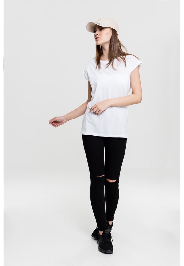 Urban Classics Ladies Extended Shoulder Tee T-tröja Urringad Kortärmad Bomull, Jersey