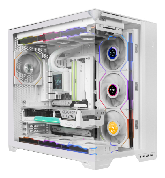 Lian Li Uni Fan TL120 LCD Reverse Blade Wireless Computerkabinet ...