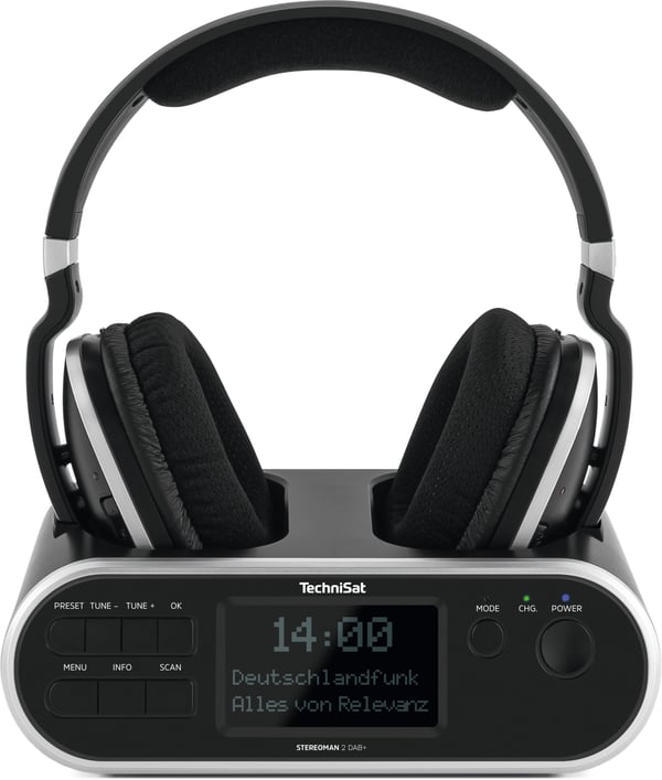 Pikkukuva 1 / 9: TechniSat StereoMan 2 DAB+ Kuulokkeet Langallinen & langaton Pääpanta Musiikki Musta