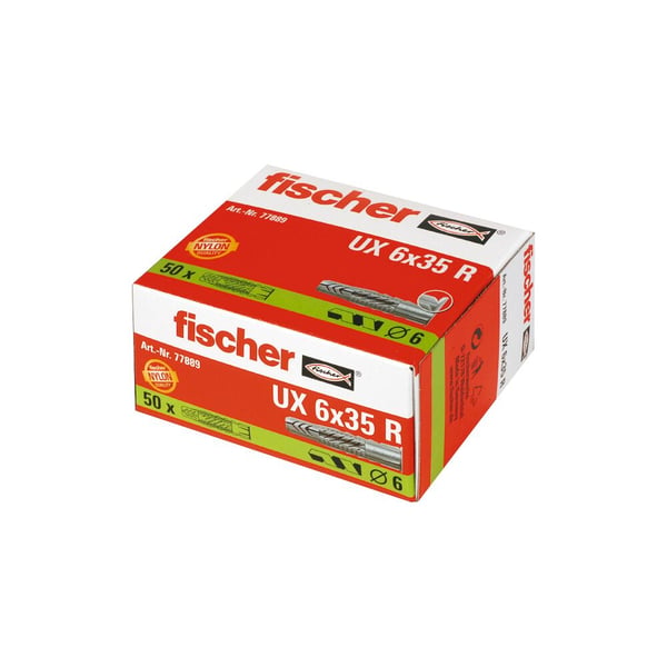 Fischer 77889 skruvankare och väggplugg 50 styck 35 mm Fischer 77889 skruvankare och väggplugg 50 styck 35 mm