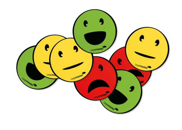 Miniatyrbild 11 av 11: Legamaster magnetisk symbol emoticon sorterad 50mm 6st