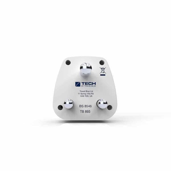 Miniatyrbillede 6 af 7: Travel Blue TB-893 strømstik adapter Type M Hvid