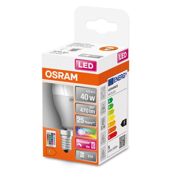 Miniatyrbillede 3 af 6: Osram STAR+ LED-lampe Flere, Varm hvid 2700 K 4,9 W E14 F